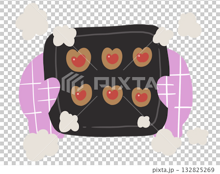 Baked cookies (pink mittens) Baked cookies (pink mittens) 132825269