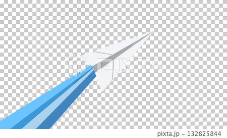 The image of a white paper airplane soaring into the sky, drawing a smooth trail of blue light, symbolizes hope and challenge. The image of a white paper airplane soaring into the sky, drawing a smooth trail of blue light, symbolizes hope and challenge. 132825844