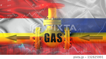Russian gas export pipeline to Austria. Gas exports from Russia to Austria on financial chart Russian gas export pipeline to Austria. Gas exports from Russia to Austria on financial chart 132825991