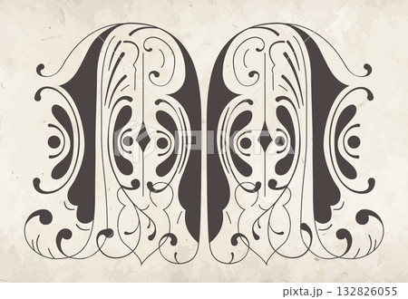 Decorative letter M Decorative letter M 132826055