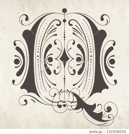 Decorative letter Q 132826058