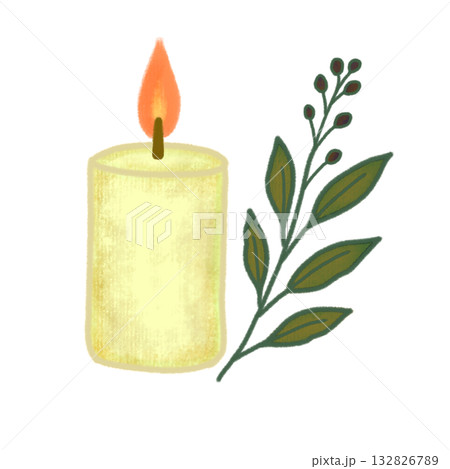 手描きのキャンドルのイラスト 132826789