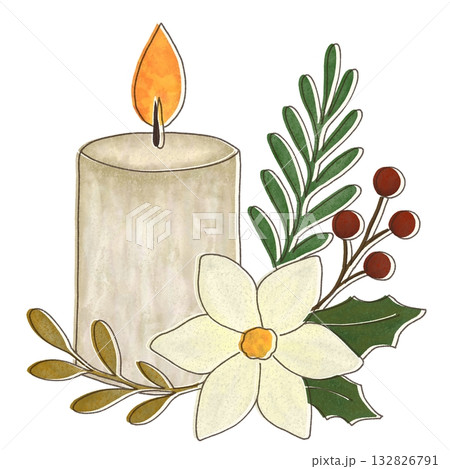 手描きのキャンドルのイラスト 132826791