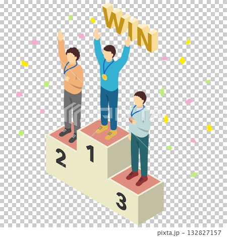 Isometric illustration: podium Isometric illustration: podium 132827157
