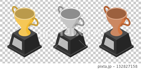 Isometric illustration: winner's cup Isometric illustration: winner's cup 132827158