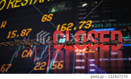 The Red closed on Business Background 3d Rendering. The Red closed on Business Background 3d Rendering. 132827270