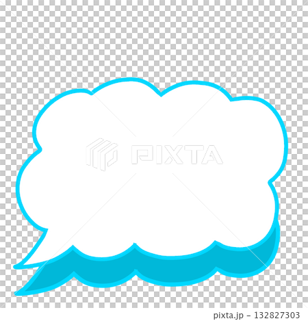 Speech bubble light blue fluffy simple 132827303