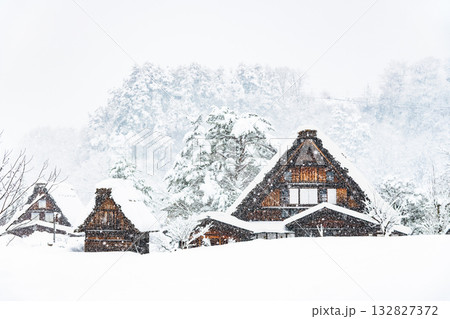 白川郷 雪に埋もれる和田家 132827372