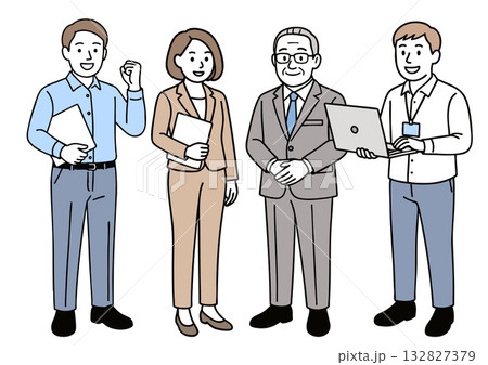 社長とIT機器を活用するビジネスチーム 132827379