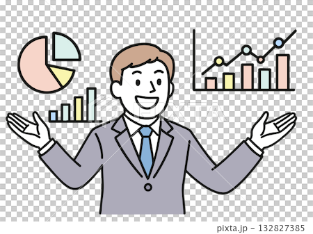 一位男性商人正在進行演講 一位男性商人正在進行演講 132827385