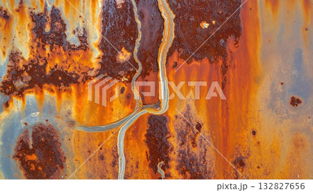 《AI画像》錆びついた鉄板 132827656