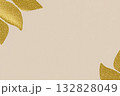 ピンクの背景と金箔の葉の背景素材 132828049