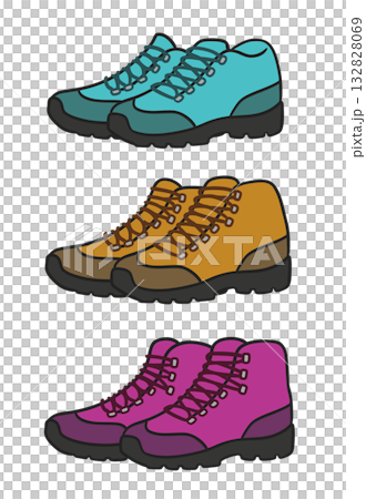 低筒、中幫和高筒健行鞋示意圖 132828069
