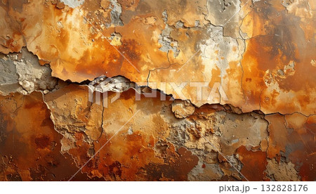 《AI画像》風化して崩れかけた壁 132828176