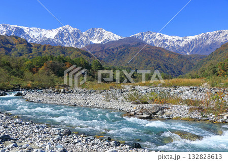 白馬三山と三段紅葉 白馬三山と三段紅葉 132828613