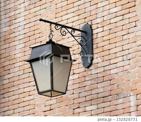 Wall lamp mounted on concrete block Wall lamp mounted on concrete block 132828731