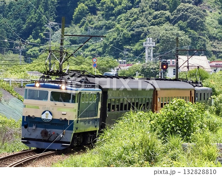 大井川鐵道 急行かわかぜ1号 富士ヘッドマーク 福用駅〜大和田駅 カット1 132828810
