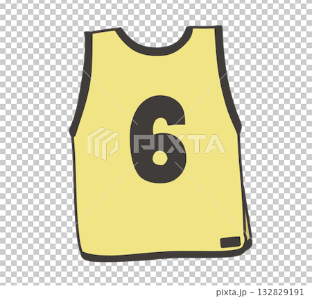 黄色いビブス 6番のイラスト 132829191