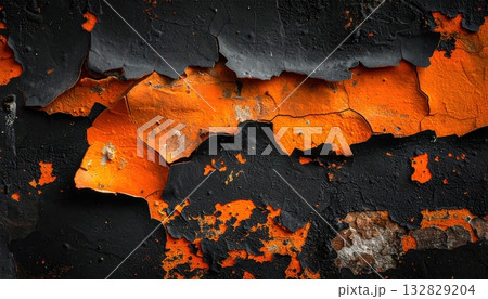 《AI画像》塗装が剥がれた壁 132829204