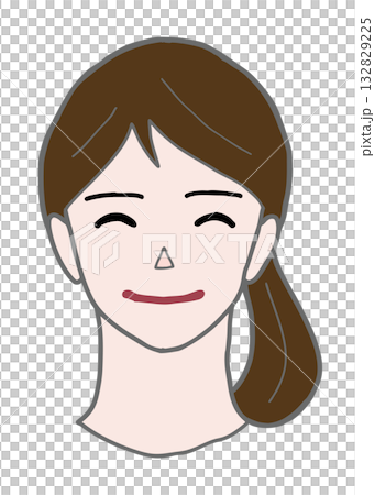 Adult woman vector illustration 1 - Satisfied color 132829225