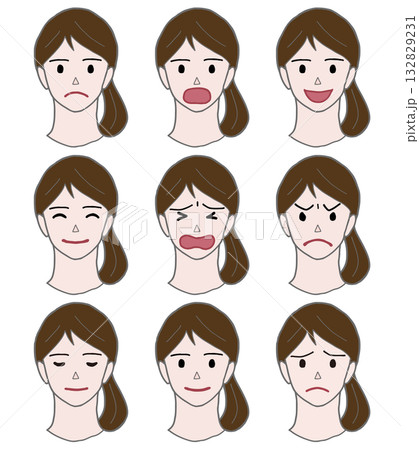 成人女性のベクターイラスト1 -セットカラー 132829231