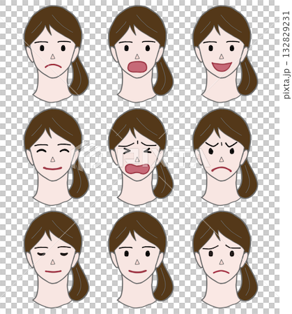 成人女性のベクターイラスト1 -セットカラー 132829231