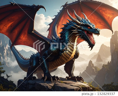 ドラゴン　ファンタジー 132829337