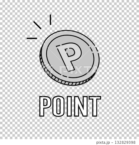 Point coin icon illustration simple vector material 132829398