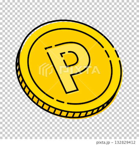Point coin icon illustration simple vector material 132829412