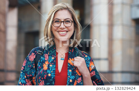 Smile, travel and portrait of woman in city enjoy weekend, holiday and relax on vacation in England. Tourism mockup, freedom and face of happy female in urban town for adventure, explore and journey Smile, travel and portrait of woman in city enjoy weekend, holiday and relax on vacation in England. Tourism mockup, freedom and face of happy female in urban town for adventure, explore and journey 132829424