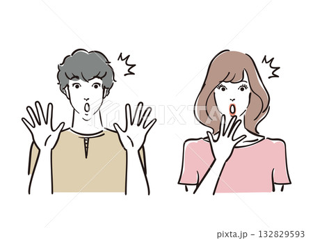 びっくりする爽やかな30代男女 132829593