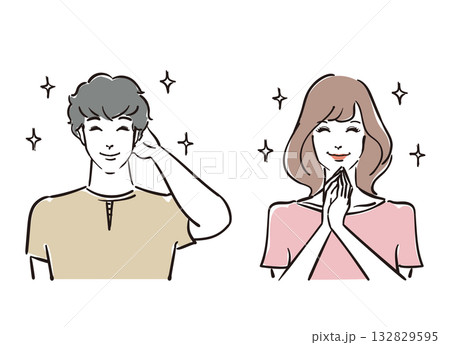 笑顔が眩しい爽やかな30代男女 132829595