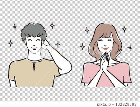 笑顔が眩しい爽やかな30代男女 132829595