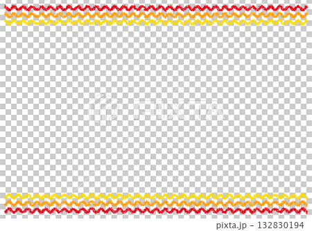 Hand-drawn crayon background wavy line frame 132830194