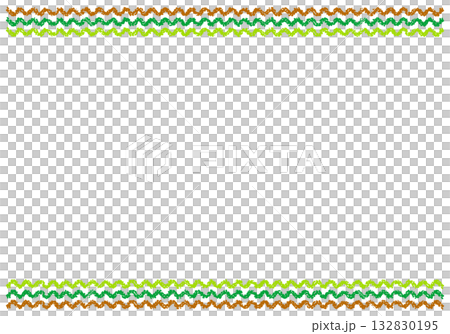 Hand-drawn crayon background wavy line frame 132830195