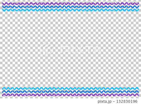 Hand-drawn crayon background wavy line frame 132830196