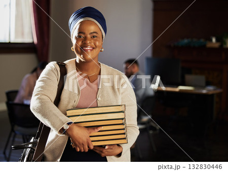 Law books, happy portrait and woman research legal work, office consultation or justice career study. Financial advisor, government consultant or African lawyer smile, knowledge or attorney education Law books, happy portrait and woman research legal work, office consultation or justice career study. Financial advisor, government consultant or African lawyer smile, knowledge or attorney education 132830446