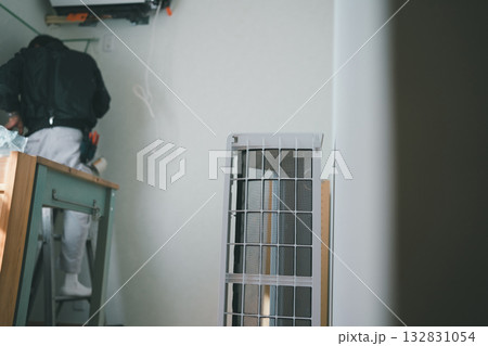 installation of an air conditioner installation of an air conditioner 132831054