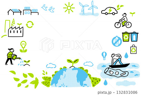 地球の環境を大切にしているイメージイラスト 132831086