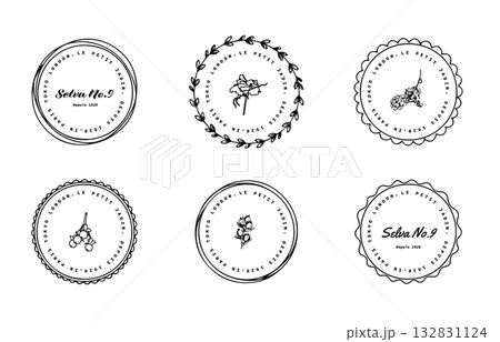 手書き風のシンプルなロゴラベル 132831124