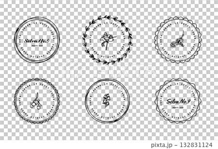 手書き風のシンプルなロゴラベル 132831124