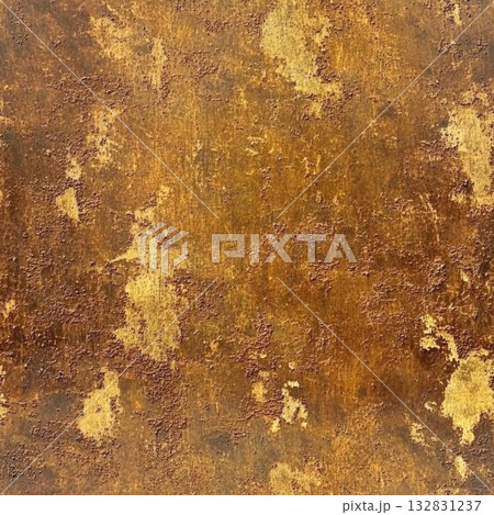 Photo of a seamless rusted brass texture, weathered look, deep rust patches 132831237