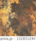 Photo of a seamless rusted brass texture, weathered look, deep rust patches 132831240