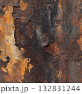 Photo of a seamless rusted brass texture, weathered look, deep rust patches 132831244