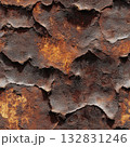 Photo of a seamless rusted brass texture, weathered look, deep rust patches 132831246