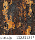 Photo of a seamless rusted brass texture, weathered look, deep rust patches 132831247