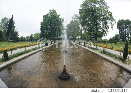 Shalimar Bagh is a beautiful Mughal garden in Srinagar, Jammu and Kashmir, India. It is a garden with fountains, ponds and various plants. Shalimar Bagh is a beautiful Mughal garden in Srinagar, Jammu and Kashmir, India. It is a garden with fountains, ponds and various plants. 132831315