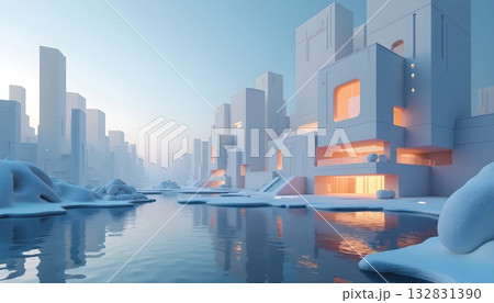 Architecture of Tomorrow Formed in Luminous Geometry 132831390