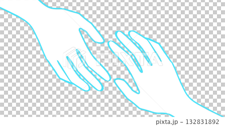 Illustration of two hands facing each other, white background Illustration of two hands facing each other, white background 132831892