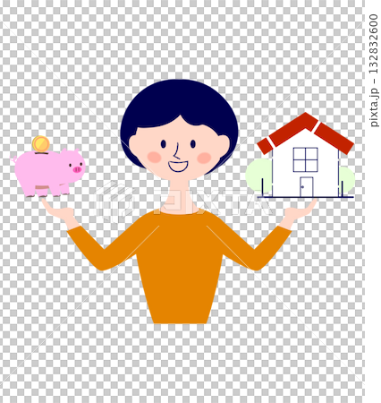 一位女士買房，安心償還房貸。 132832600